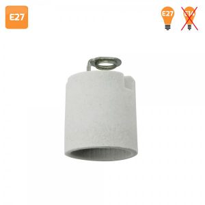 portalamparas ceramico casquillo e27 gris