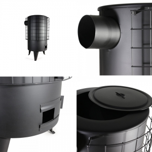 estufa de leña negra