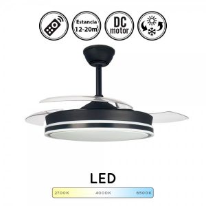 lampara ventilador de techo beach negro ventilador de techo con luz 45w 4400lm ventilador techo silencioso ligero y barato